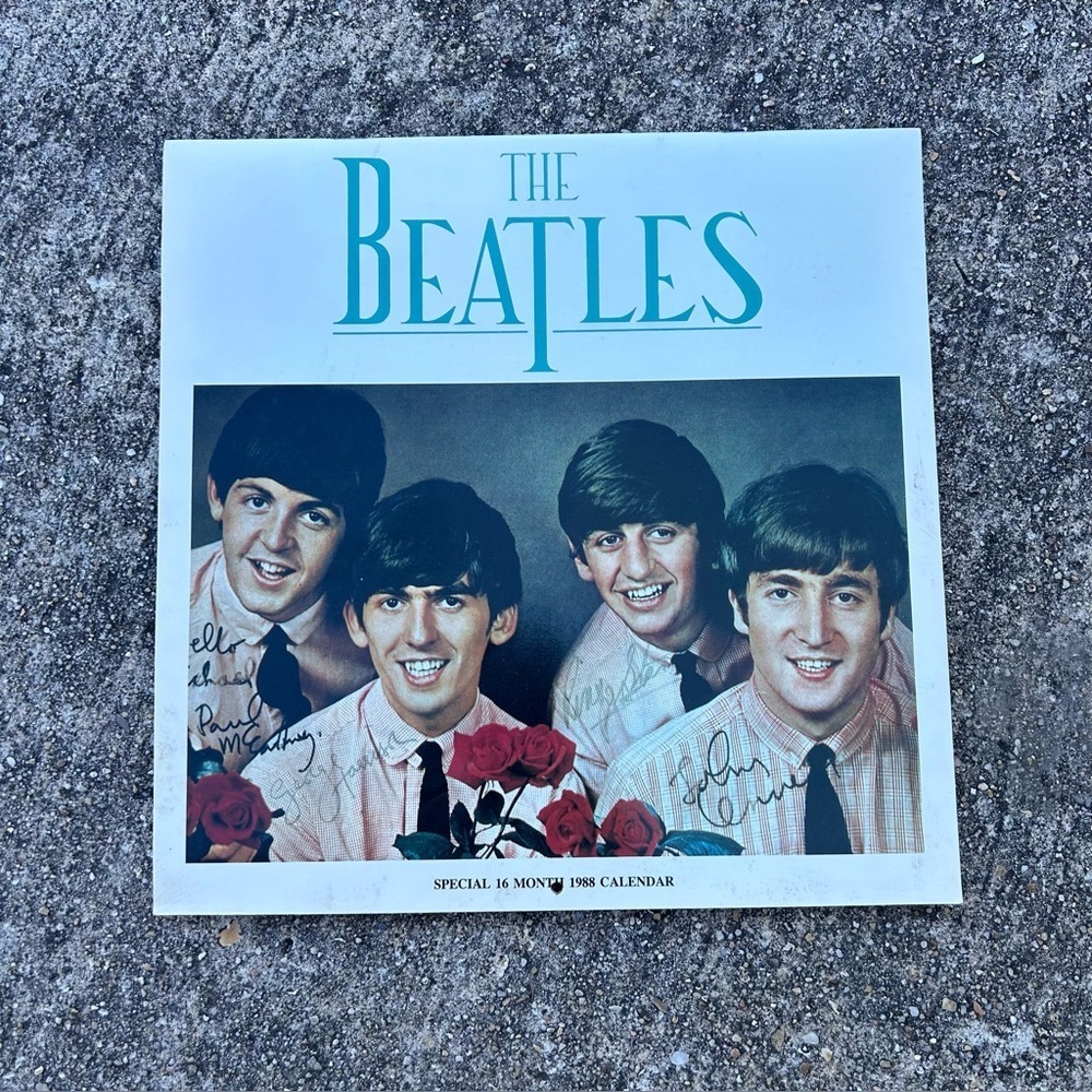 The Beatles 1988 Calendar with Red Roses